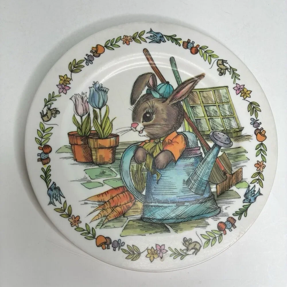 Vintage Oneida 1980's Peter Rabbit Melamine Children’s Dishes 3 Piece Set